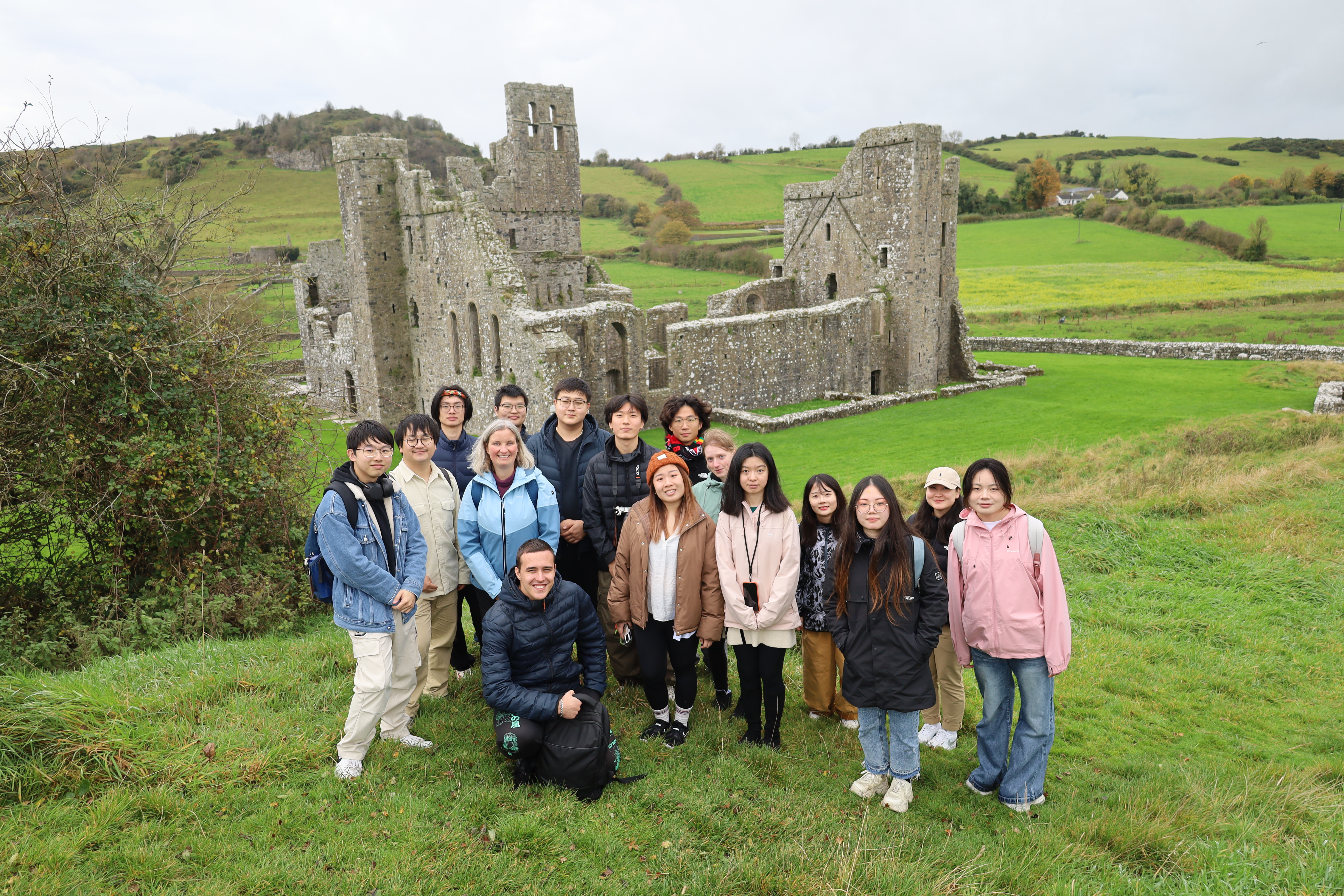 Group of students in front of Fore Abbey